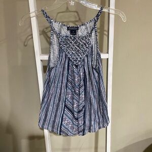 Lucky Brand Blue and White Patterned Blouse- XS